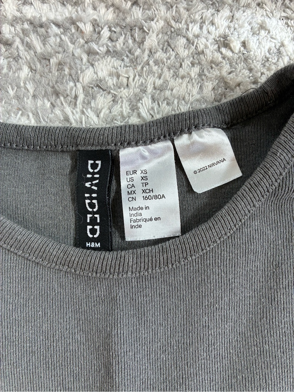 H&M Black Nirvana Graphic Tee with Pink and Blue Print - Picture 2 of 3